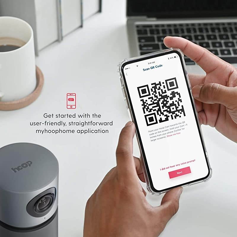 Wireless HD Indoor Pan-&-Tilt Security Camera with 5-Day Free Cloud Recording, Smart Mobile App, Night Vision, Motion & Sound Detection, 2-Way Audio, 2.4 / 5.0GHz, Works with Alexa & Google Home