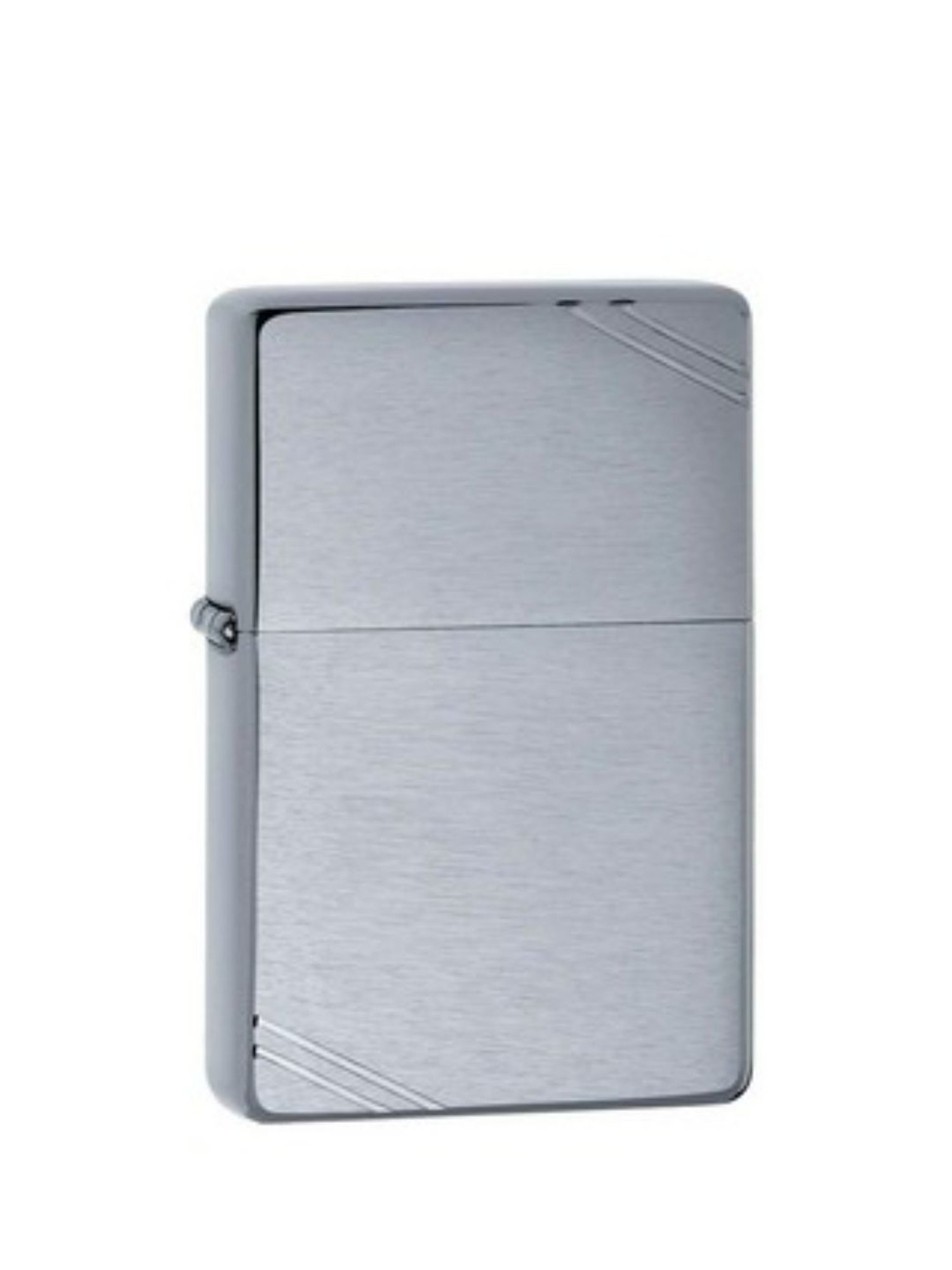 Zippo Silver Brushed Vintage with Slashes Brass Windproof Pocket Lighter