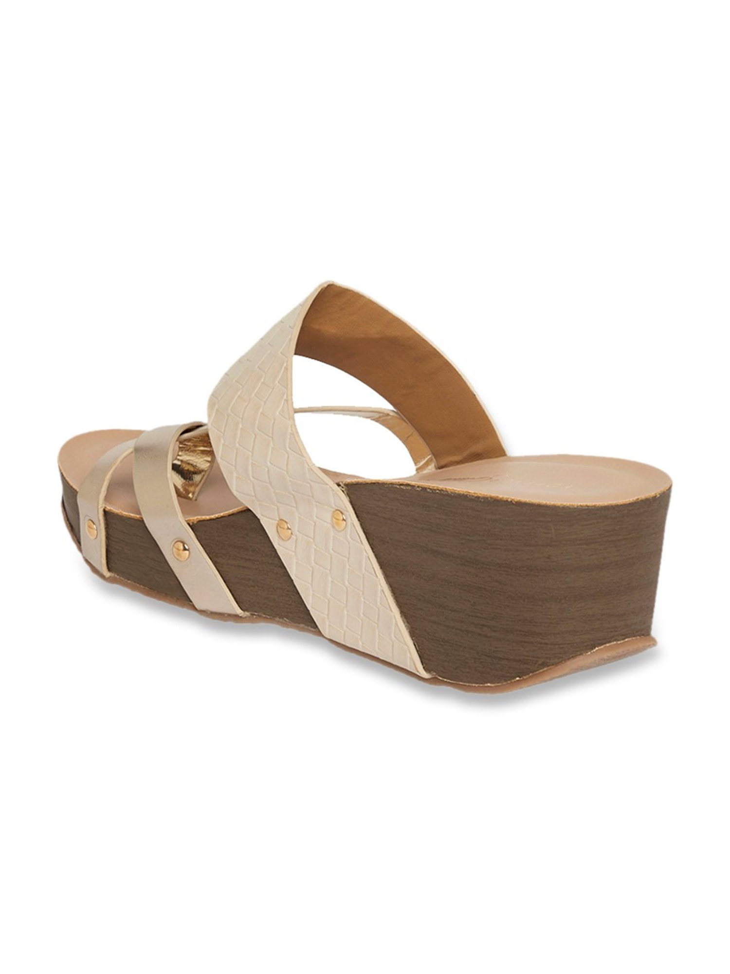 Forever Glam by Pantaloons Women's Beige Toe Ring Wedges