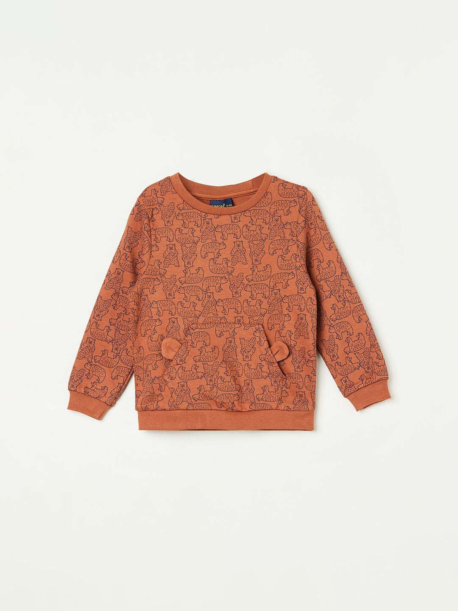 Juniors by Lifestyle Brown Cotton Printed Full Sleeves Sweatshirt