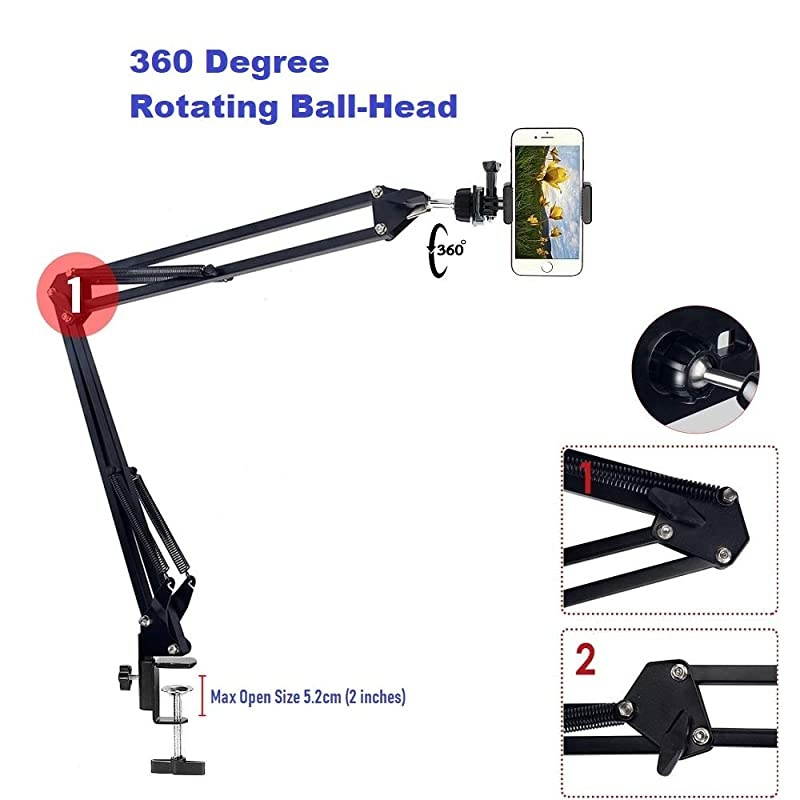 Video StandOverhead Camera Mount for iSamsung Gopro Live StreamingBakingCraftVideosOnline Lessons