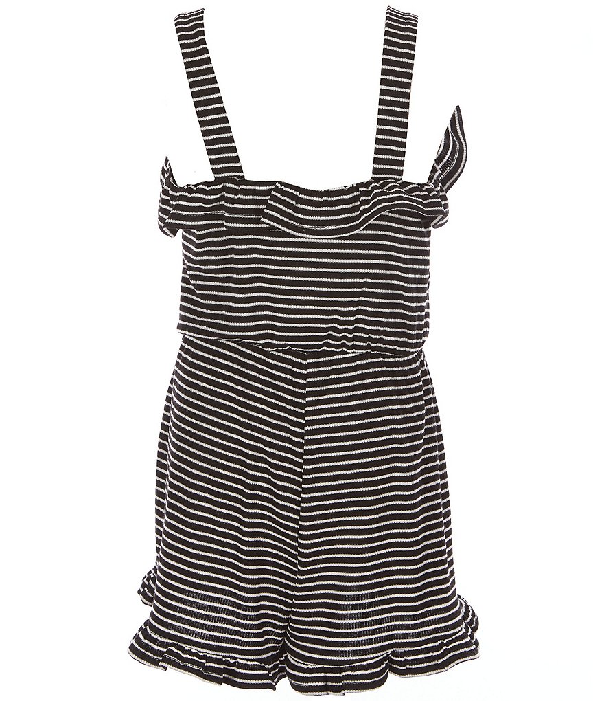 GB Girls Big Girls 7-16 Stripe Ruffle Hem Romper