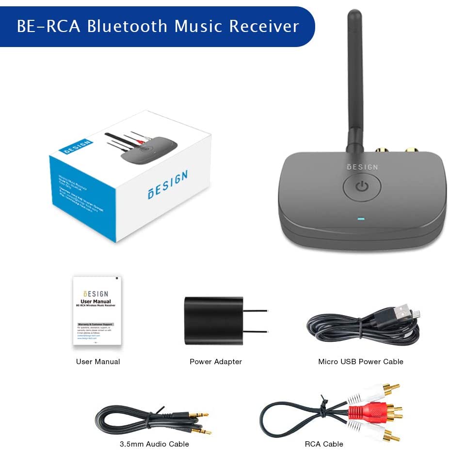 Long Range Bluetooth Audio Adapter, HiFi Wireless Music Receiver, Bluetooth 5.0 Receiver for Wired Speakers or Home Music Streaming Stereo System