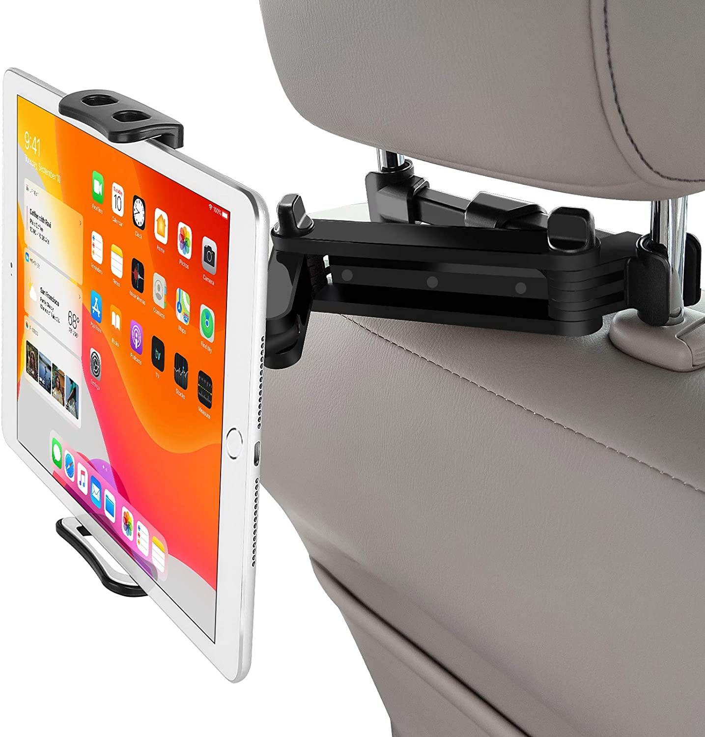 Car Headrest Mount for Tablet Universal Tablet Holder for Car Mount Adjustable Car Headrest Holder Compatible with All 5-14 iPad/Samsung Galaxy Tabs/Amazon Kindle Fire HD/Microsoft Surface/iPhone