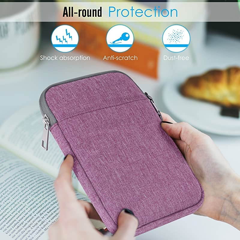 6 Inch Kindle Sleeve Case Fits for AllNew Kindle 10th Generation 2019Kindle Paperwhite 2018 Nylon Cover Pouch Bag for Kindle VoyageKindle 8th Gen 2016Kindle Oasis 6quot EReader Purple