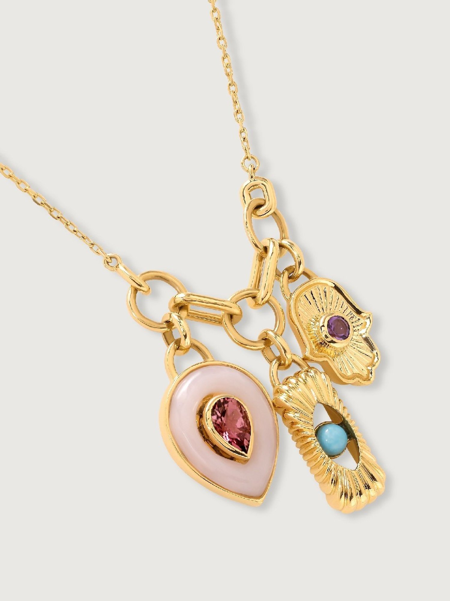 CKC Repouss&iquest; Work Rudraksha Gold Extender Neck Chain: Spiritual Elegance