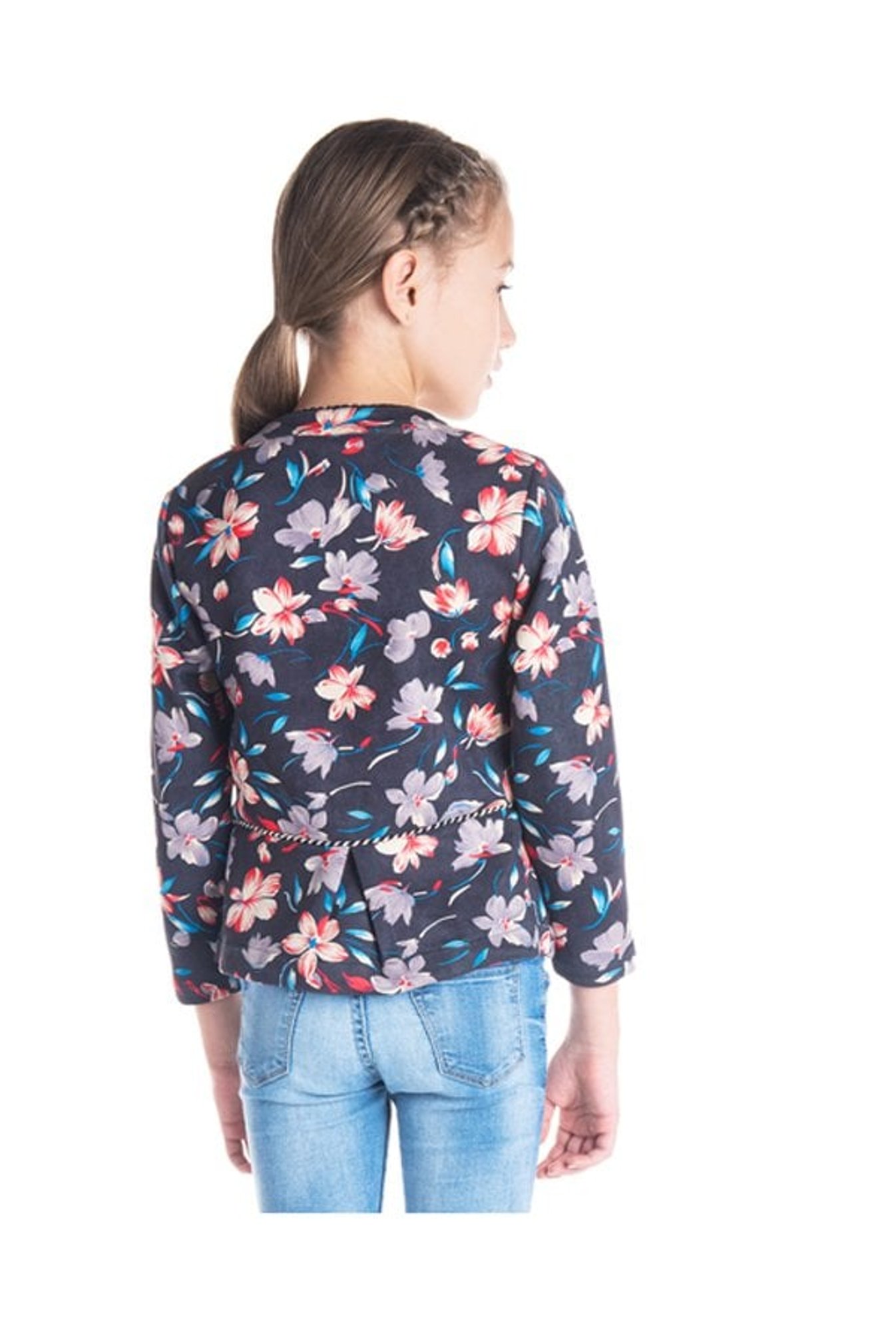 Cherry Crumble by Nitt Hyman Kids Navy Floral Print Coat