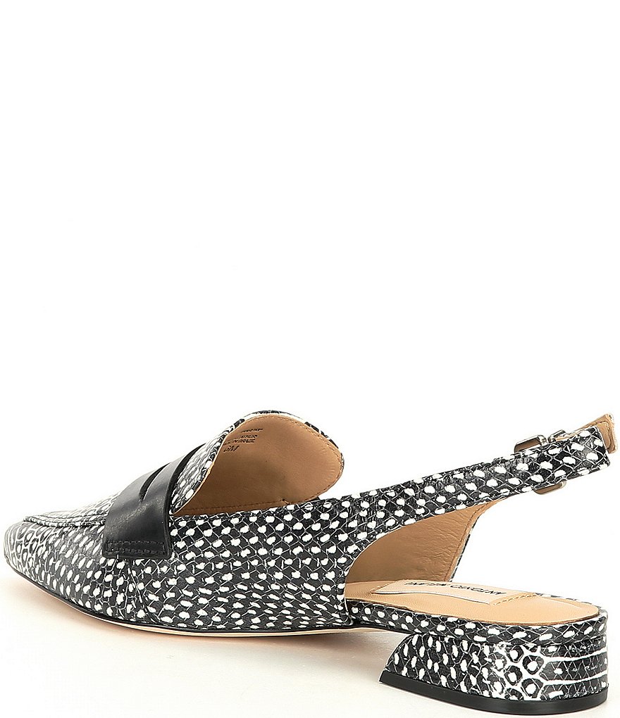 Antonio Melani Charpay Snake Print Leather Slingbacks