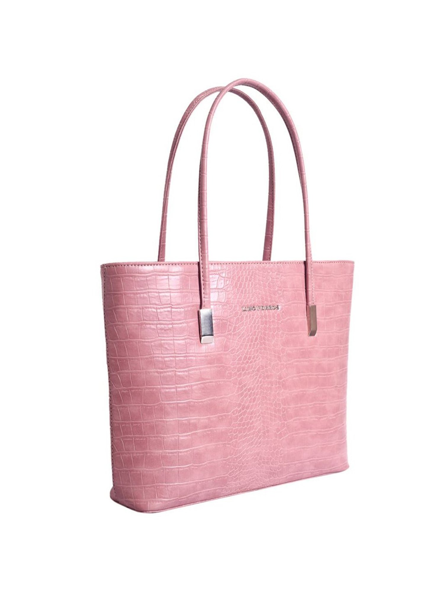 Lino Perros Peach Textured Medium Tote Handbag