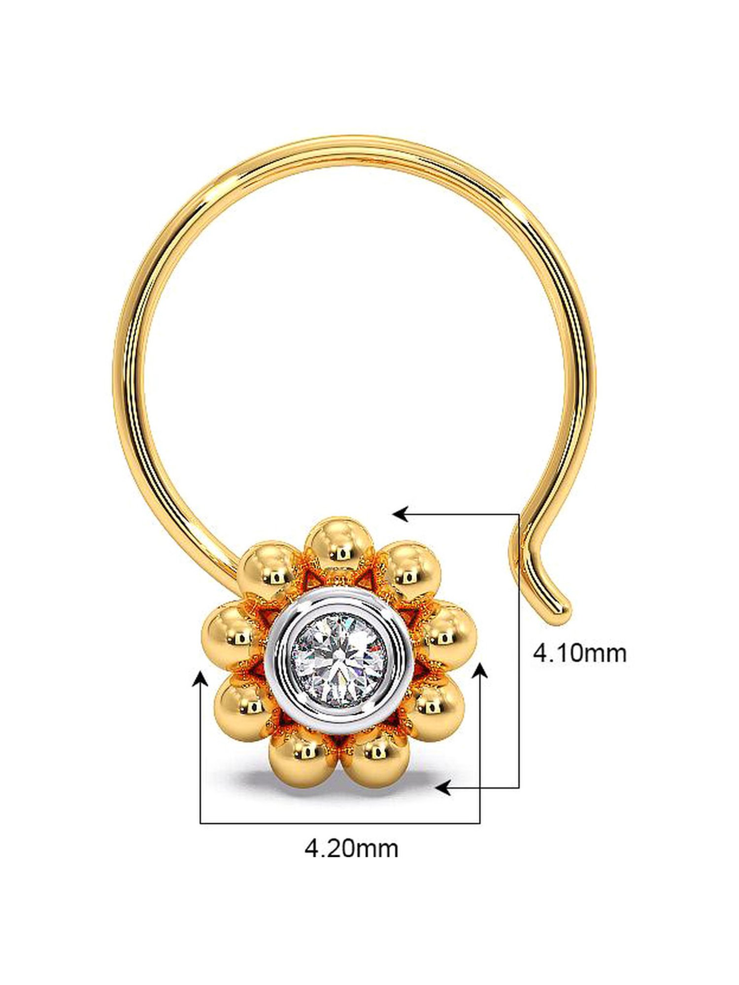 Candere by Kalyan Jewellers 18k Yellow Gold & Diamond Nosepin for Women