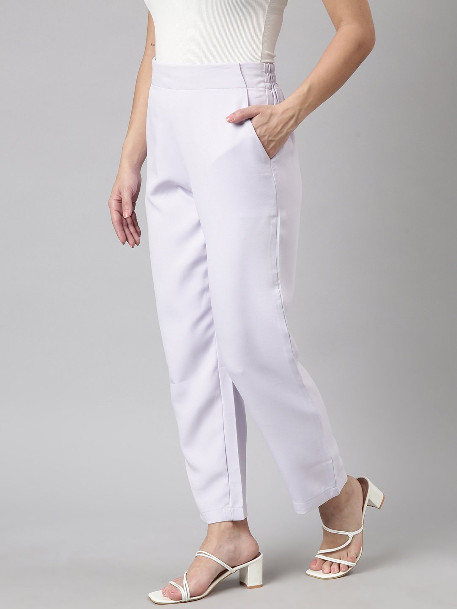 SHOWOFF Lavender Regular Fit Trousers