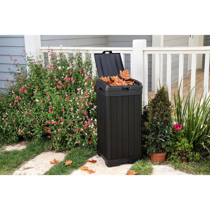 39gal Baltimore Outdoor Resin Trashcan Black - Keter