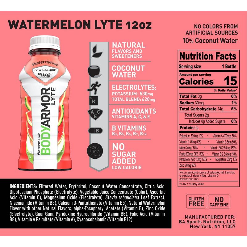 BODYARMOR LYTE Watermelon Sports Drink - 8pk/12 fl oz Bottles
