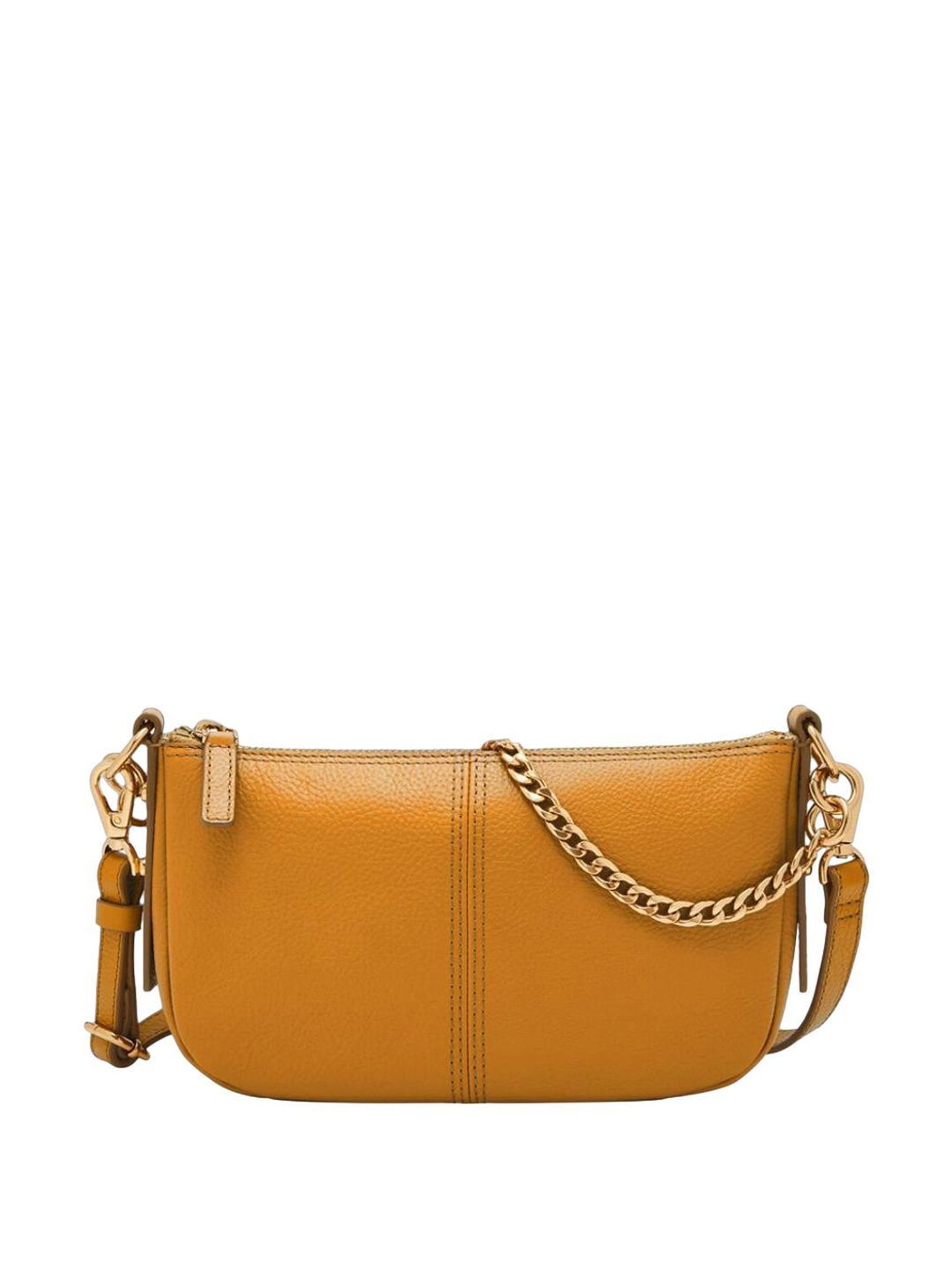 Fossil Yellow Solid Shoulder Handbag
