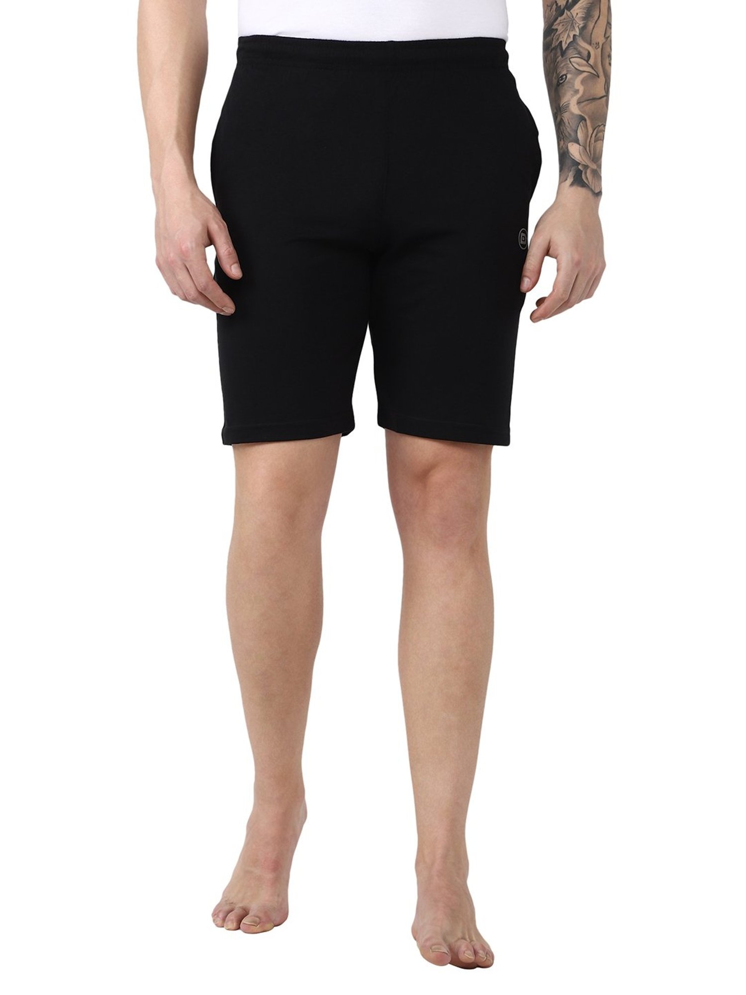 Dyca Black Regular Fit Shorts