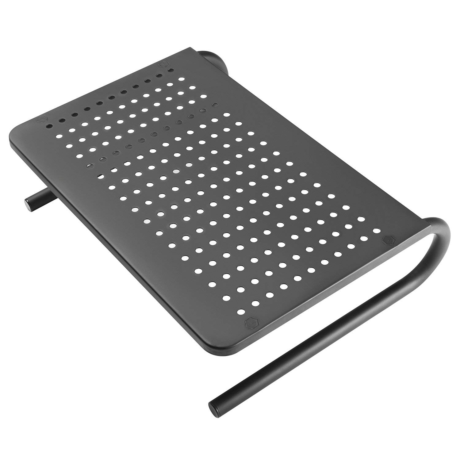 Monitor Stand Riser with Vented Metal for Computer, Laptop, Desk, iMac, Printer with 14.5 Platform 4 inch Height &ndash; Black (1 Pack)