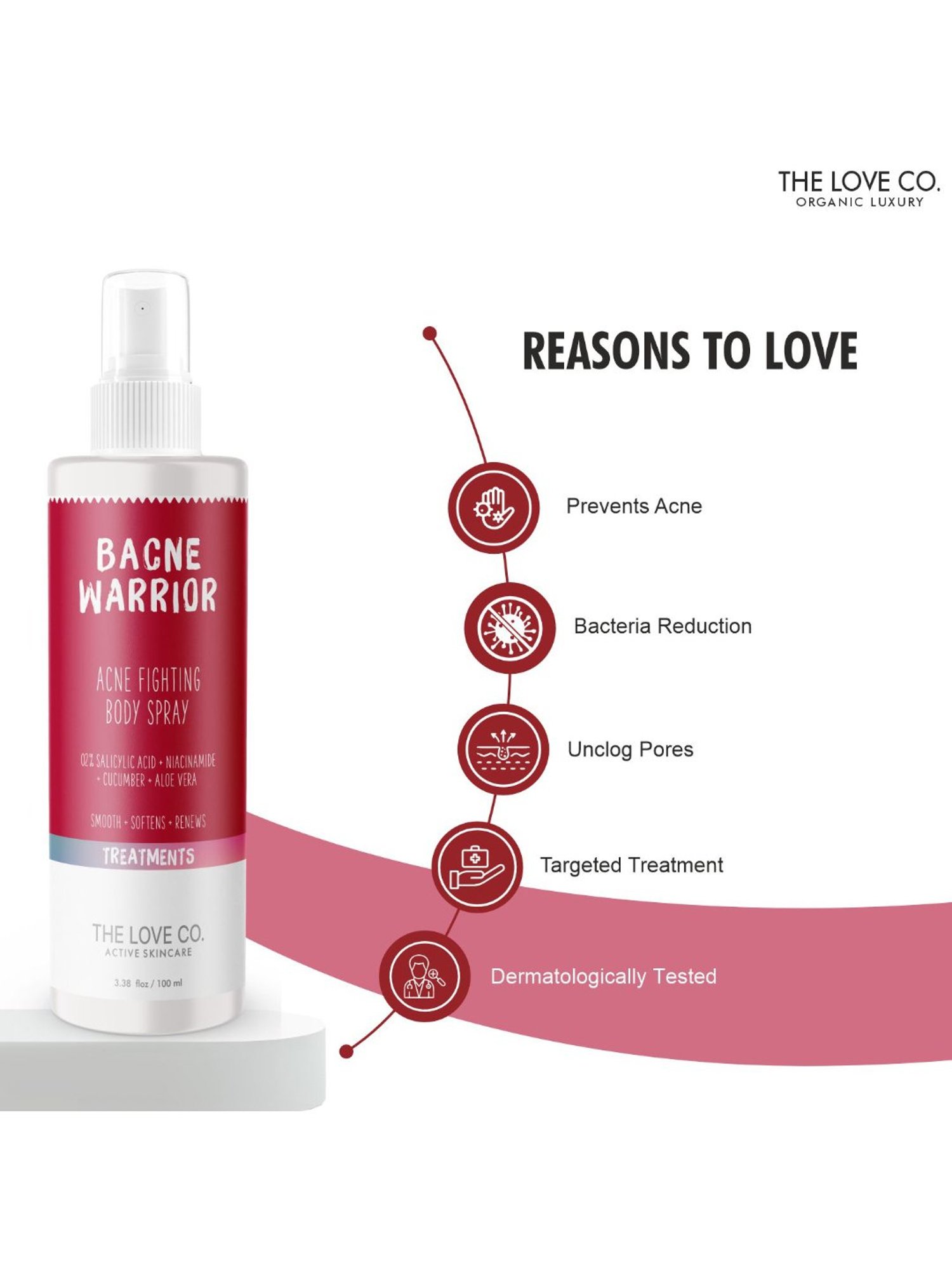 The Love Co. Bacne Warrior Acne Fighting Body Spray - 100 ml