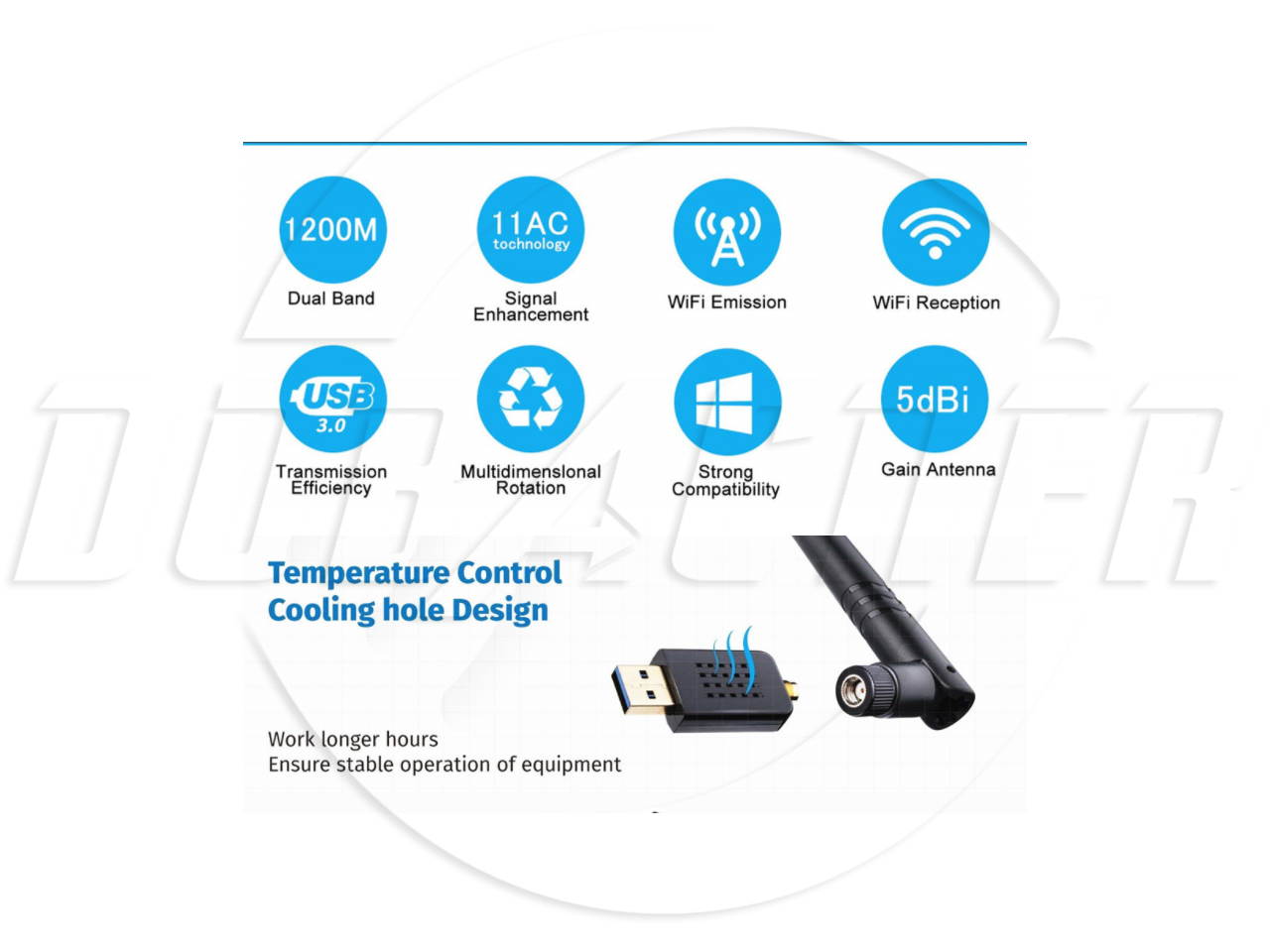 SA Mini USB  WiFi adapter 600Mbps dual-band wireless network adapter 802.11 AC 5dBi antenna, suitable for desktop laptops WiFi dongle compatible with Windows XP / Vista / 7/8 / 8.1 / 10 Mac