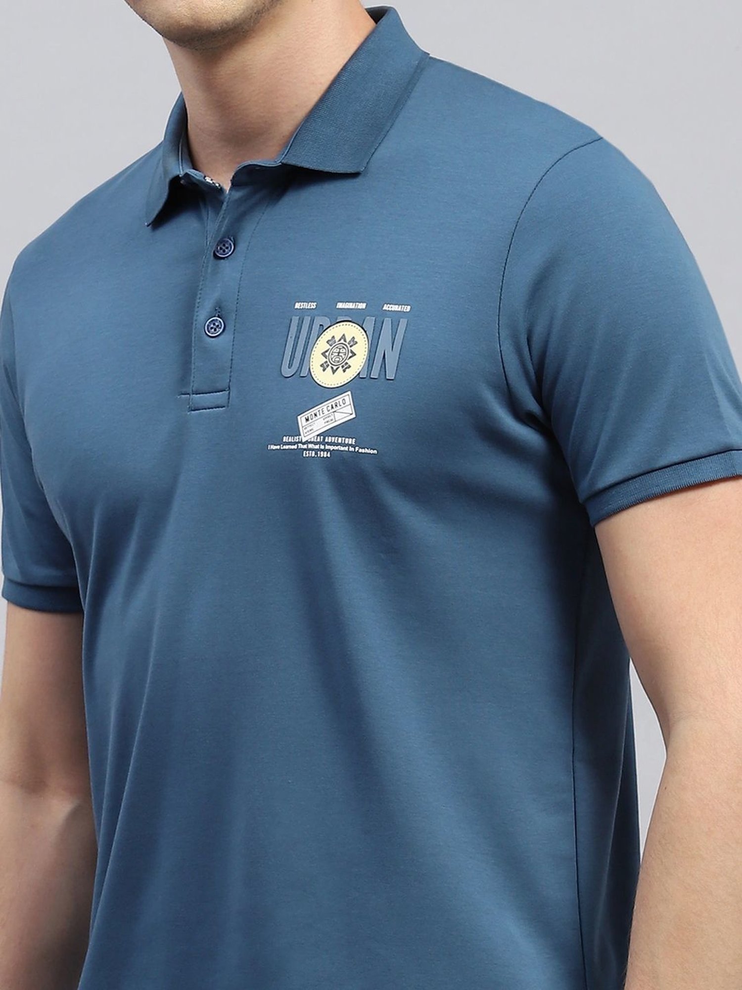 Monte Carlo Teal Regular Fit Polo T-Shirt