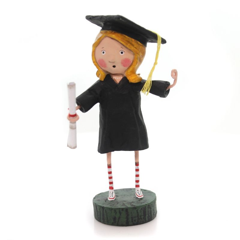Lori Mitchell 6.0" Lady Graduate Figurine Graduation Diploma Cap  -  Decorative Figurines