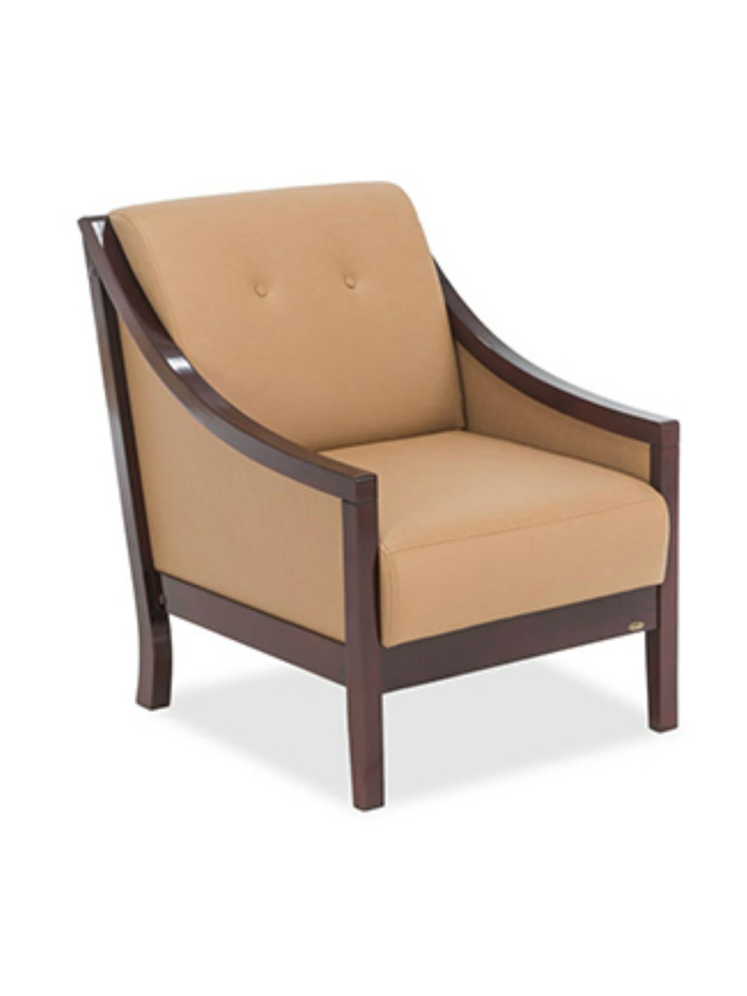 Durian Jesse Camel Brown Premium Leatherette 1 Seater Sofa