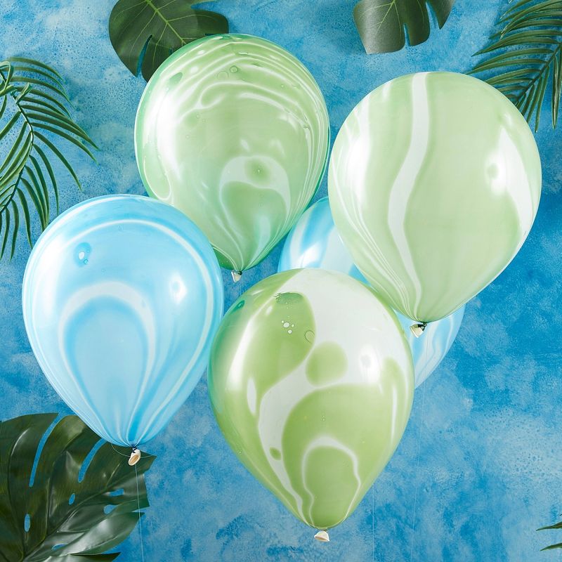 Marble Print Balloons Blue/Green