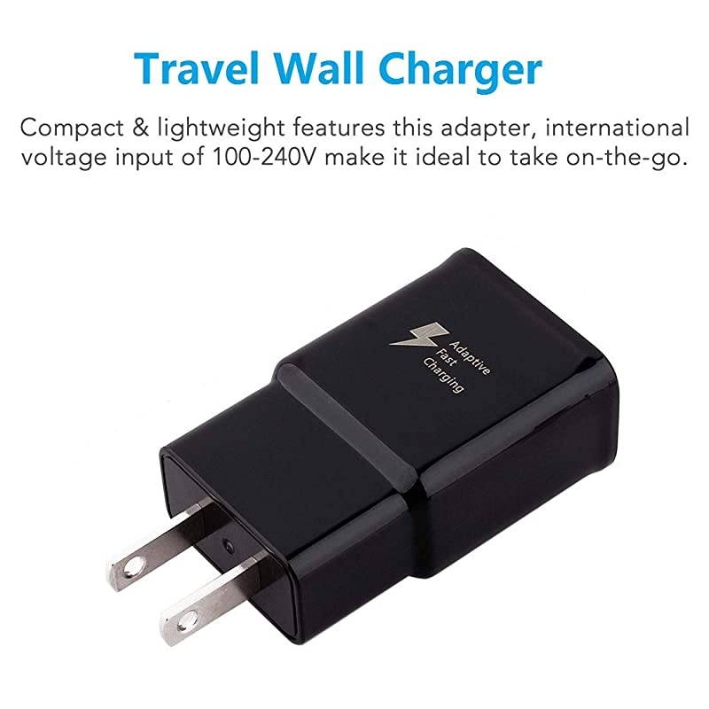 Fast Charger kit Compatible Samsung Galaxy S10 S10+ S10e S9 S8 PlusEdgeActiveNote 8 Note 9 Wall Plug Power Adapter with USB Type C Cable Cord 2 Pack