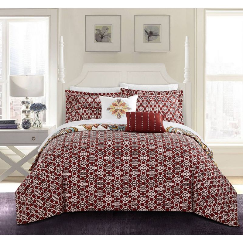 Chic Home Design Queen 5pc Rupa Comforter & Sham Set Beige