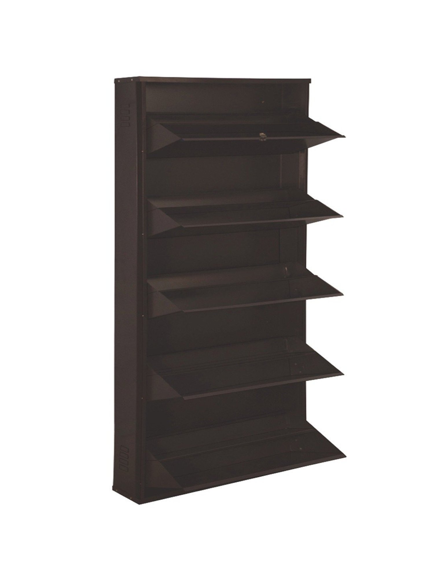 Delite Kom Metal Shoe Rack - 29" 10 Shelf, Double Decker, Coffee, PowderCoat, Wall Mount, DIY
