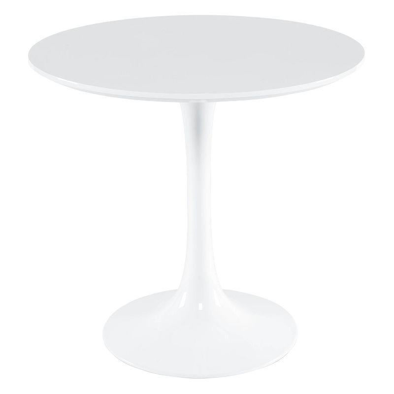 Grant Contemporary Round Wood Top Dining Table White - Poly and Bark
