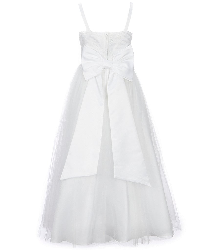 Us Angels Big Girls 6-14 Cap-Sleeve Lace Beaded Mesh Communion Dress