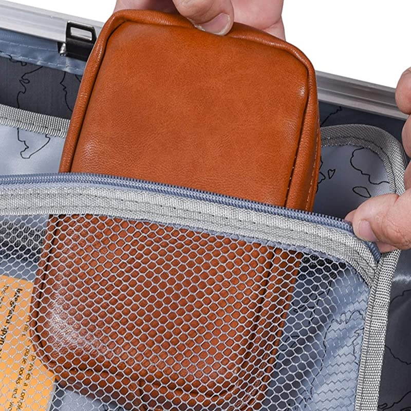 ElectronicsAccessories Soft Carrying Bag Travel Gadget Organizer Bag for Cords USB Cables SD Cards MP3 Player Hard Drive Power Bank Mouse OutGoing Business Travel Yellow Leather