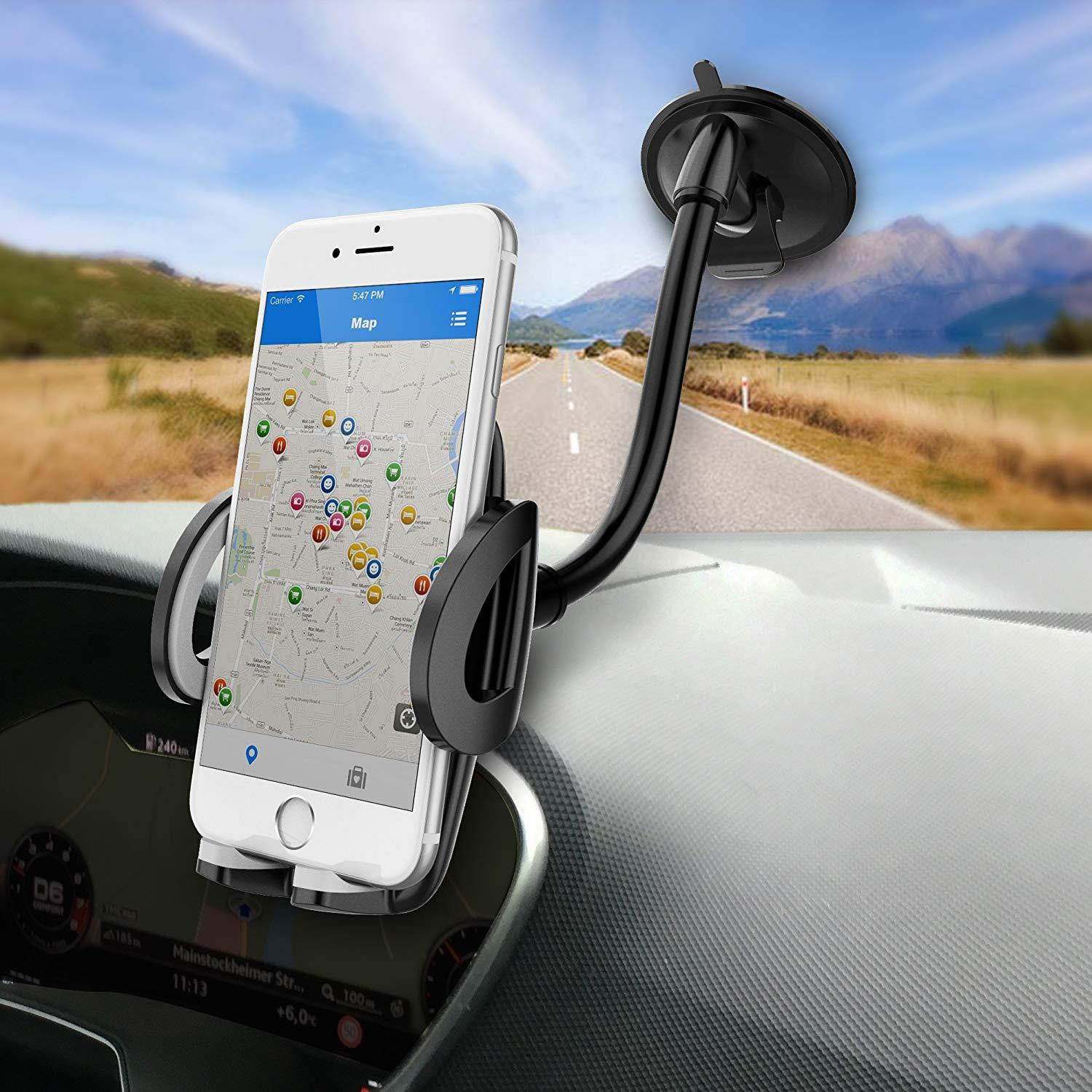 Phone Holder for Car, WizGear 3-in-1 Universal Car Phone Mount, Cell Phone Car Mount Air Vent Holder with Dashboard Mount and Windshield Mount for Cell Phones