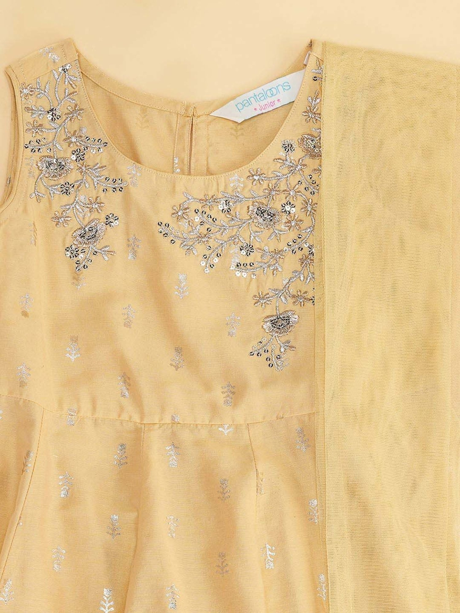 Many Frocks Kids Blue Embellished Top with Plazzos