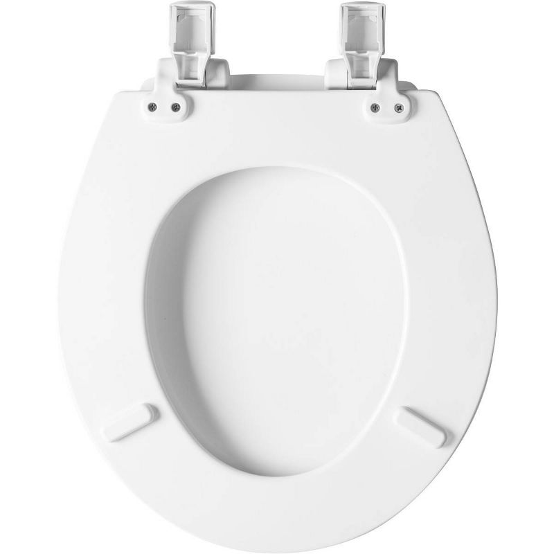 Kendall Never Loosens Round Enameled Wood Toilet Seat with Easy Clean and Slow Close Hinge White - Mayfair by Bemis
