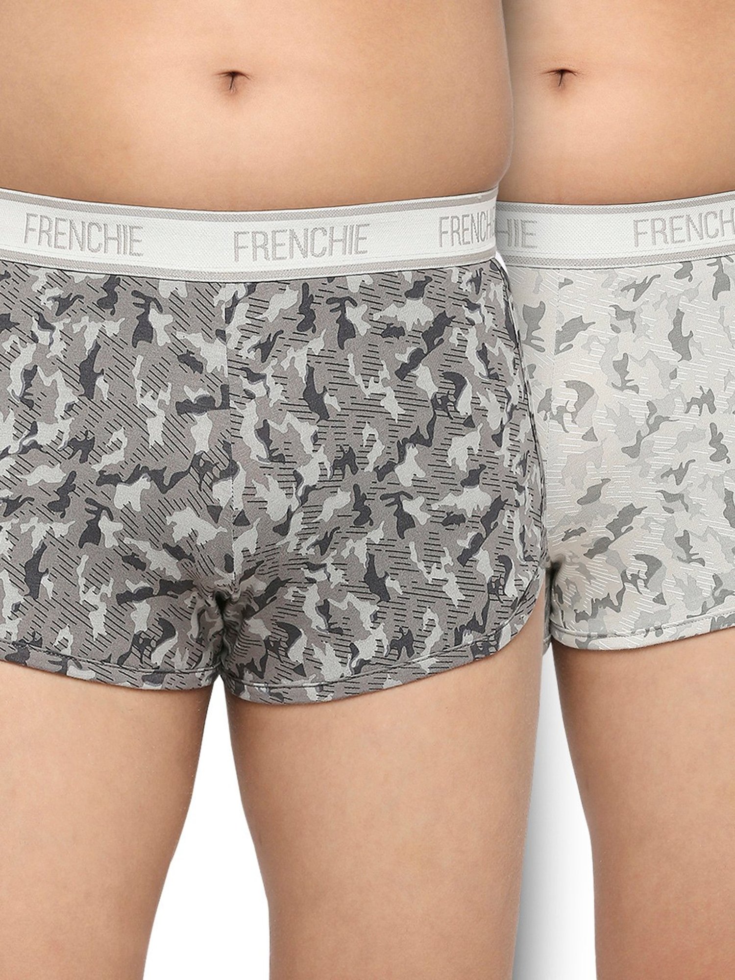 Frenchie Kids Grey Camouflage Trunks (Pack Of 2)