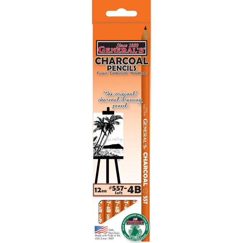 General's Hexagonal Non-Toxic Drawing Pencil, 6H Thin Tip, Blue, pk of 12