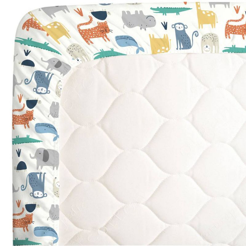 Carter's Colorful Modern Safari Animals Super Soft Fitted Crib Sheet