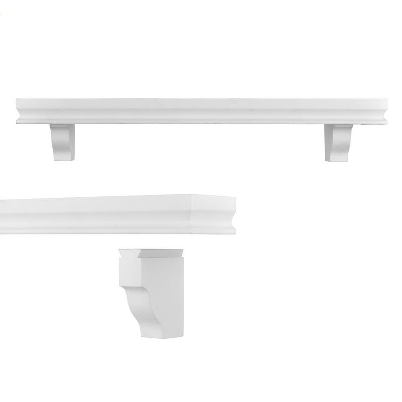 23.6" x 4" 2pc Decorative Floating Display Ledge Shelves White - Danya B.