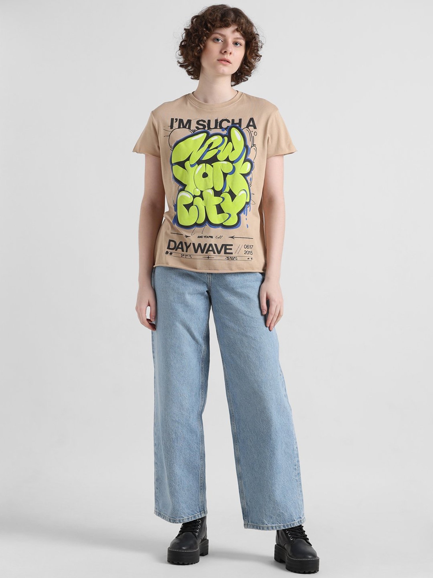 Only Brown Graphic Print T-Shirt