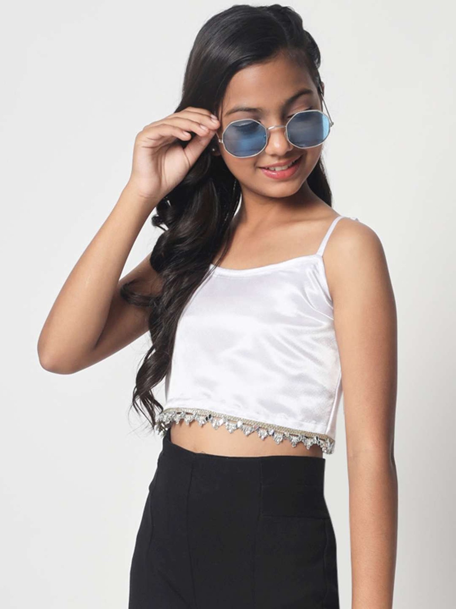 studiorasa Kids White Fitted Fit Top