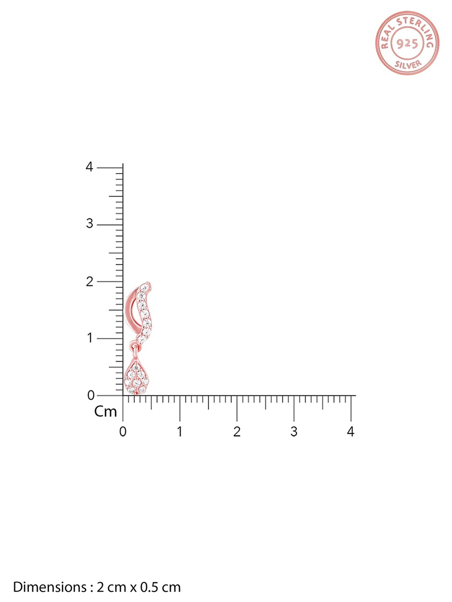 GIVA 92.5 Sterling Silver Rose Gold Wavecrest Drop Earrings