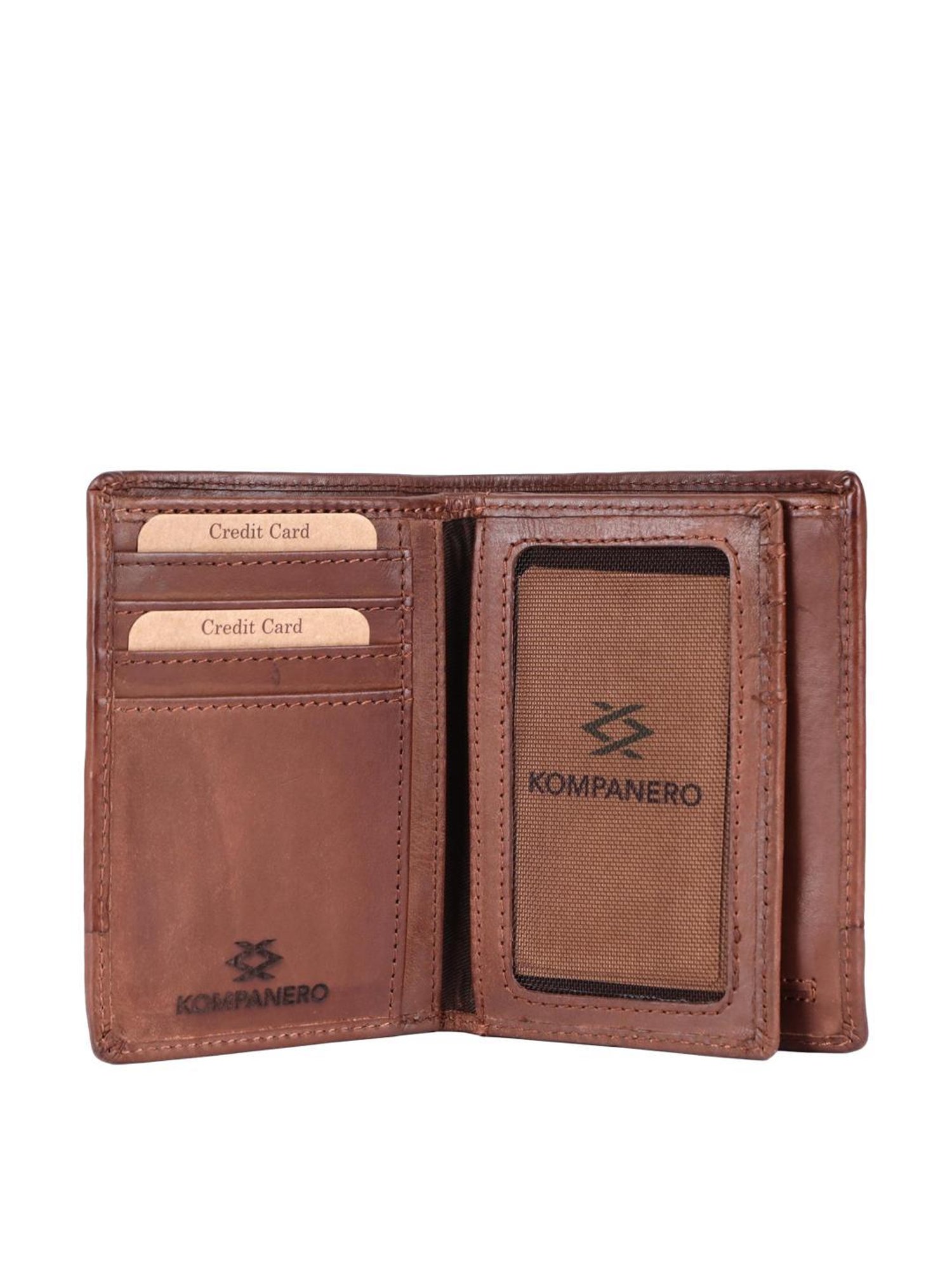 KOMPANERO Garrison Tan Printed Tri-Fold Wallet