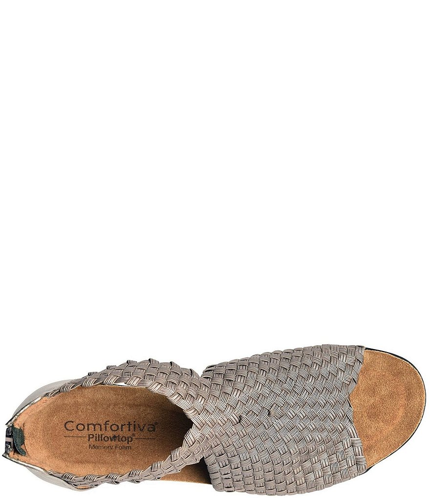 Comfortiva Alesha Woven Elastic Wedge Sandals
