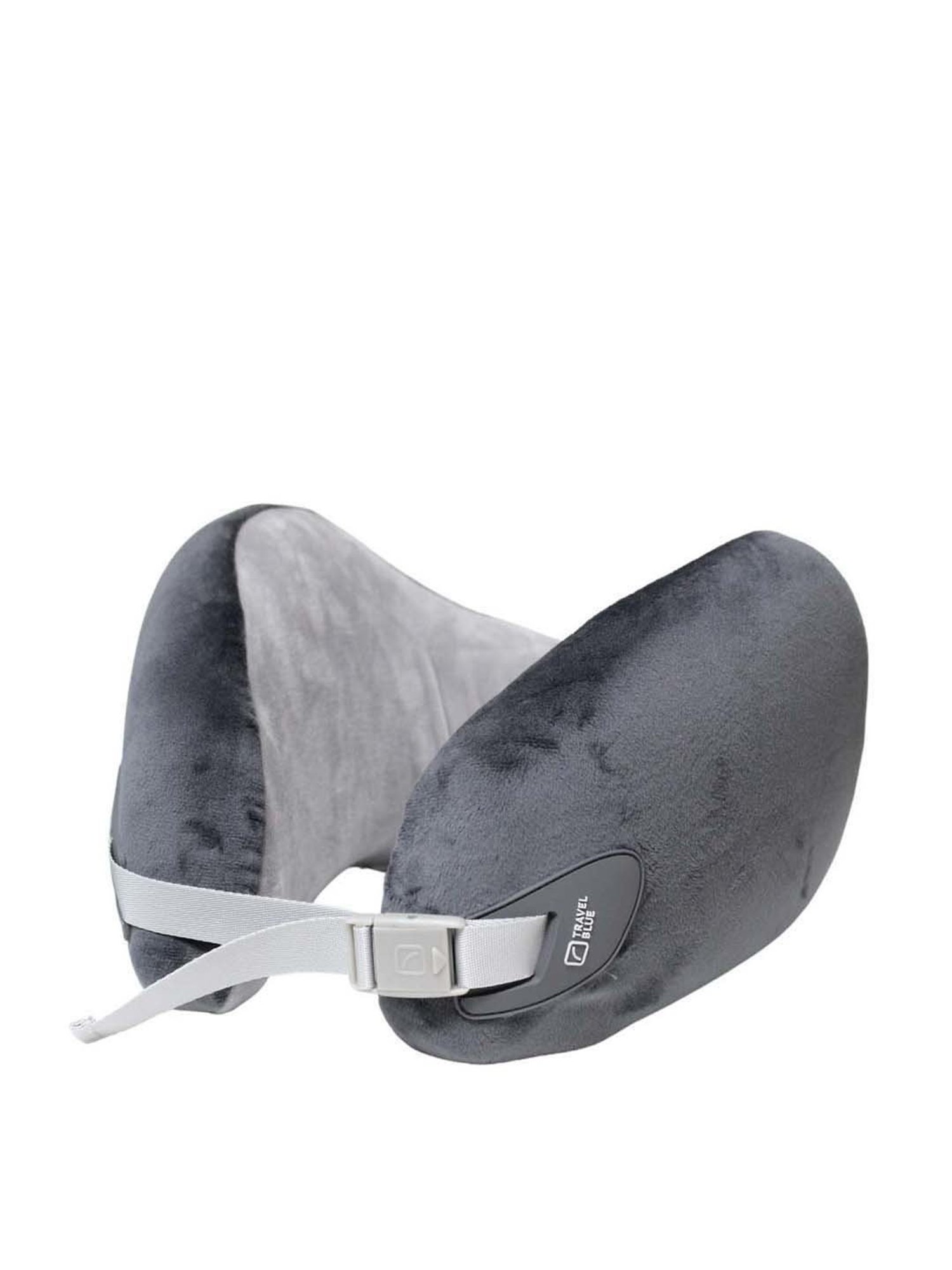 Travel Blue Grey Memory Foam Neck Pillow