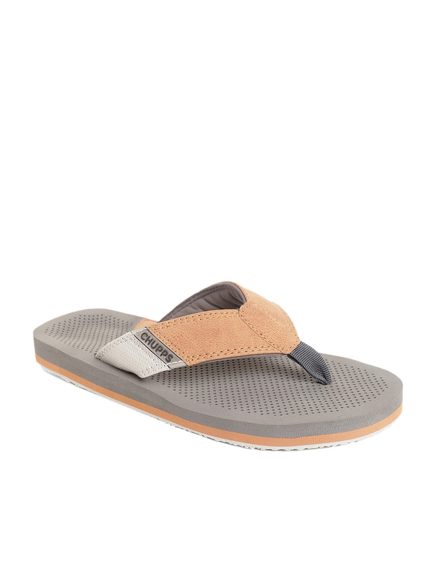 Chupps Men's Grey Flip Flops