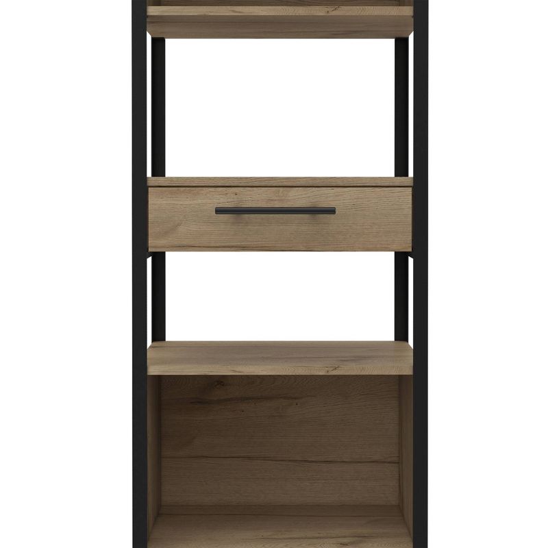 63" Emery 5 Tier Shelf Slim Bookcase Light Wood - RST Brands