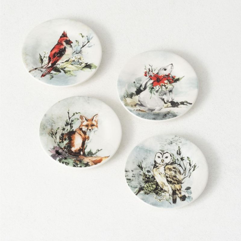 Blue Rose Polish Pottery Garland of Blue Dessert Plate