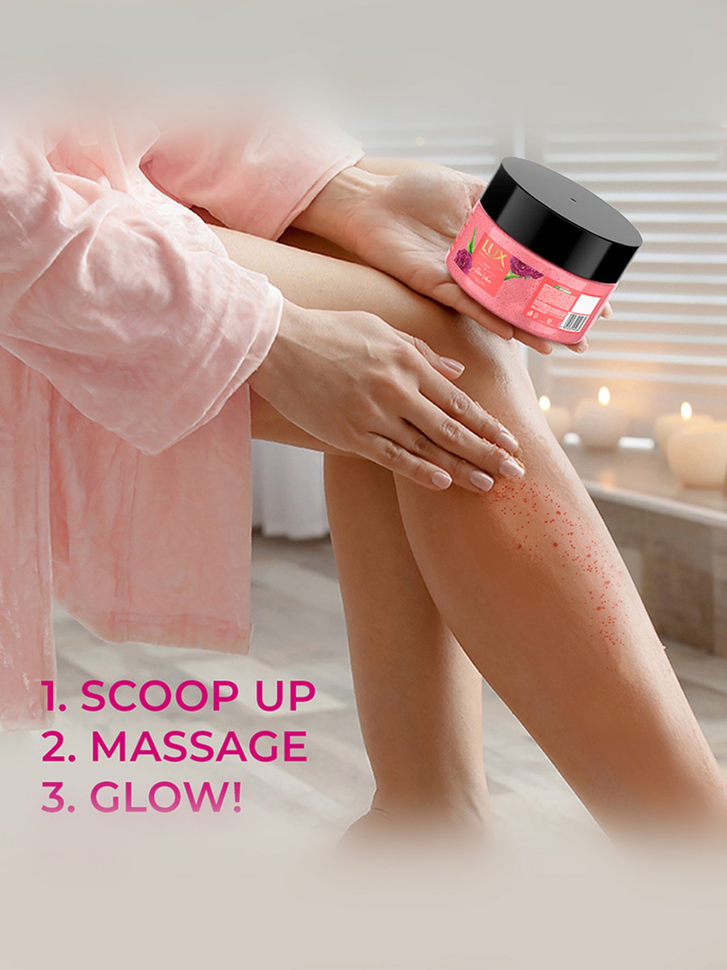 LUX Rose & Aloe Vera Gel Body Scrub - 300 gm