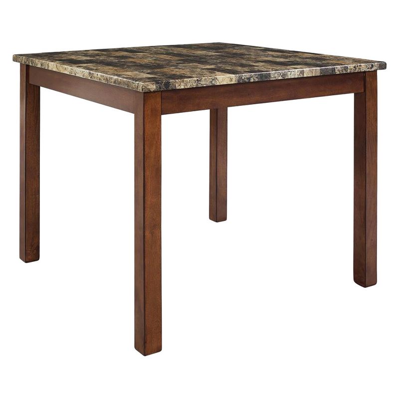 3pc Faux Marble Counter Height Dining Set Cherry - Dorel Living